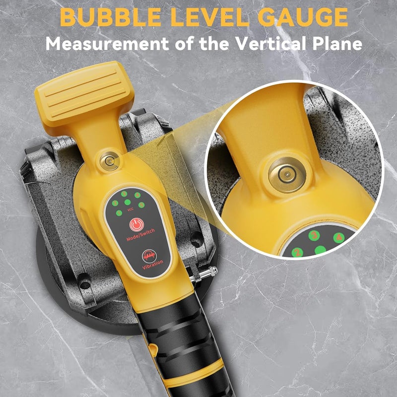Samvinor Tile Vibration Tool for Dewalt 20V Battery, Cordless Tile Vibration Leveling Machine, Tile Suction Cup Tool with Bubble Level Gauge, 5 Speed, Lock Design, for Floor Wall (Battery Not Included) - Image 4